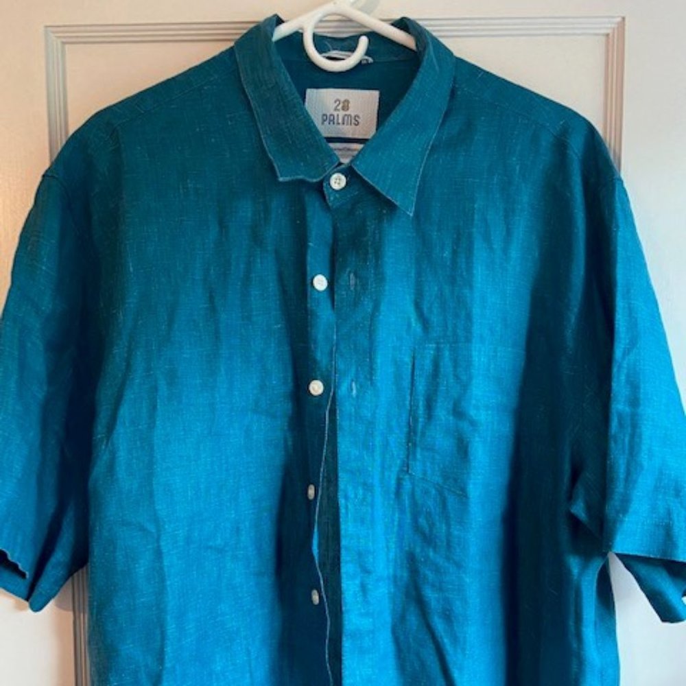 28 Palms Relaxed Island Shirt, Teal, X-Large
